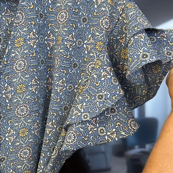 Max Studio Blue Patterned Wrap Midi Dress - Picture 4 of 8